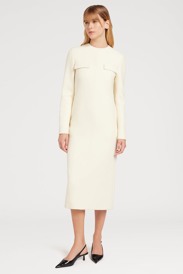 Ports 1961 WHITE WOOL DRESS 171-IVORY