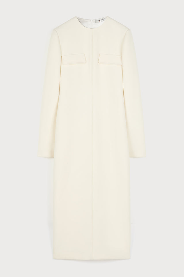 ports 1961 WHITE WOOL DRESS 171-IVORY