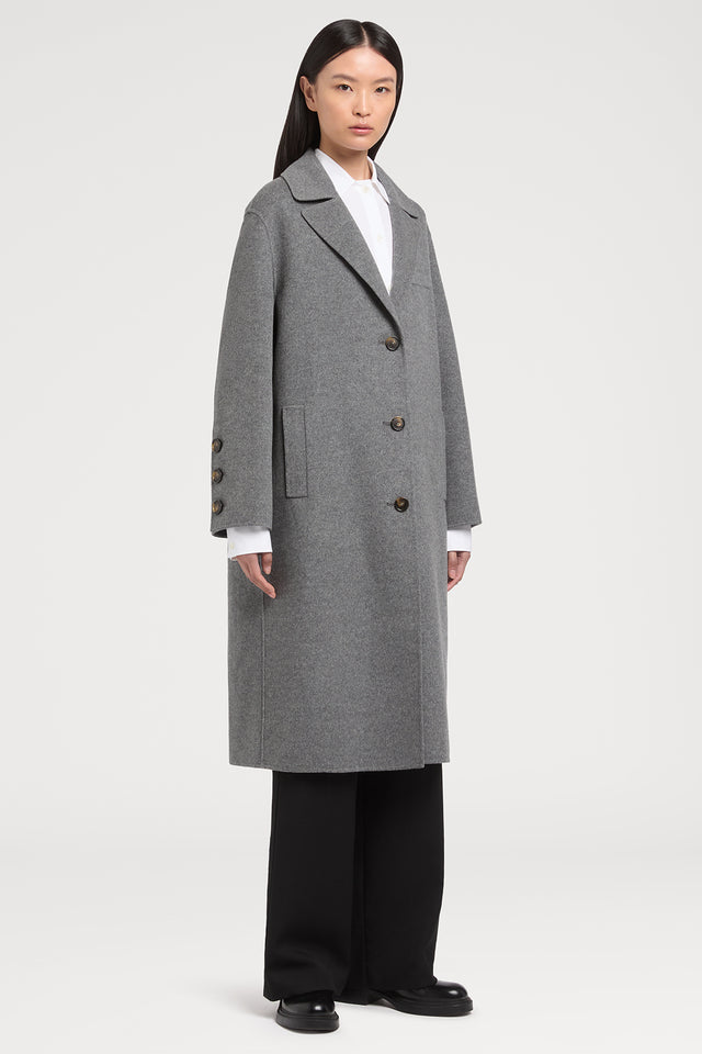 Ports 1961 WOOL AND CASHMERE COAT 107-DK GREY MEL
