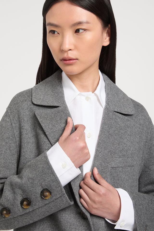 Ports 1961 WOOL AND CASHMERE COAT 107-DK GREY MEL