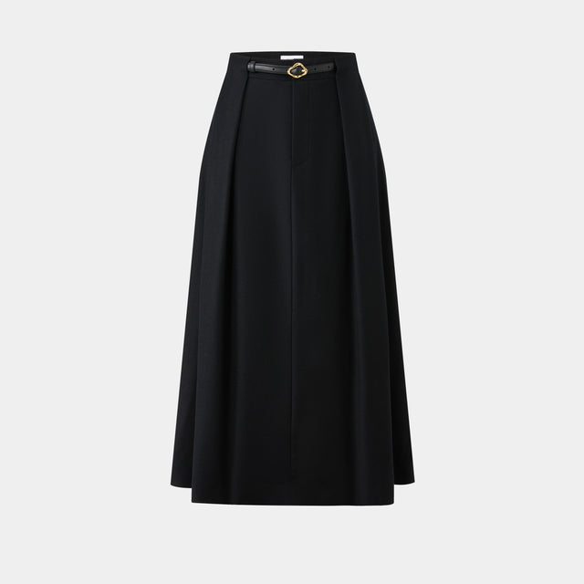 ports 1961 WOOL CASHMERE A-LINE SKIRT BLACK