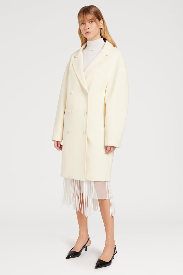 Ports 1961 WOOL CASHMERE COAT 171-IVORY