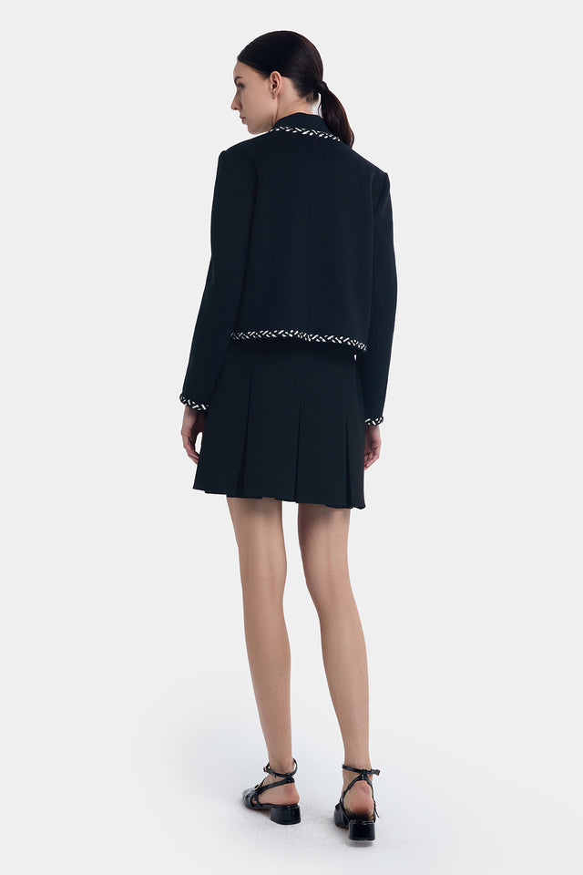 Ports 1961 WOOL CASHMERE TRIMMING COAT BLACK