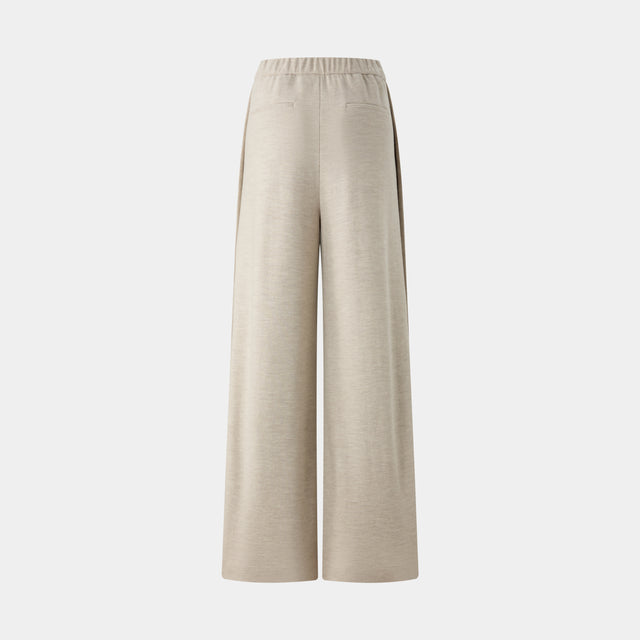Ports 1961 WOOL-CASHMERE WIDE LEG PANTS OATMEAL