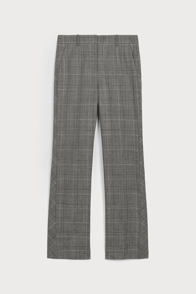 ports 1961 WOOL CHECKED TROUSERS B96-GREYS MIX