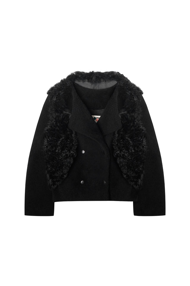 ports 1961 WOOLFELL DETACHABLE JACKET 999-BLACK