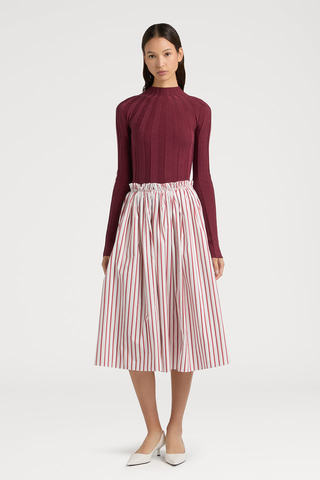 Ports 1961 RED STRIPED SKIRT FROM AMALFI S17-WHITE+PINK