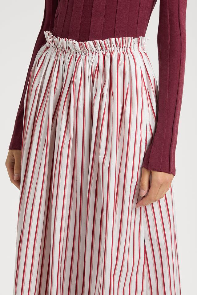 Ports 1961 RED STRIPED SKIRT FROM AMALFI S17-WHITE+PINK