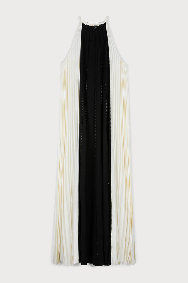 ports 1961 REFINED SOPHISTICATION & ALLURE BLACK & WHITE CONTRAST GOWN 999-BLACK