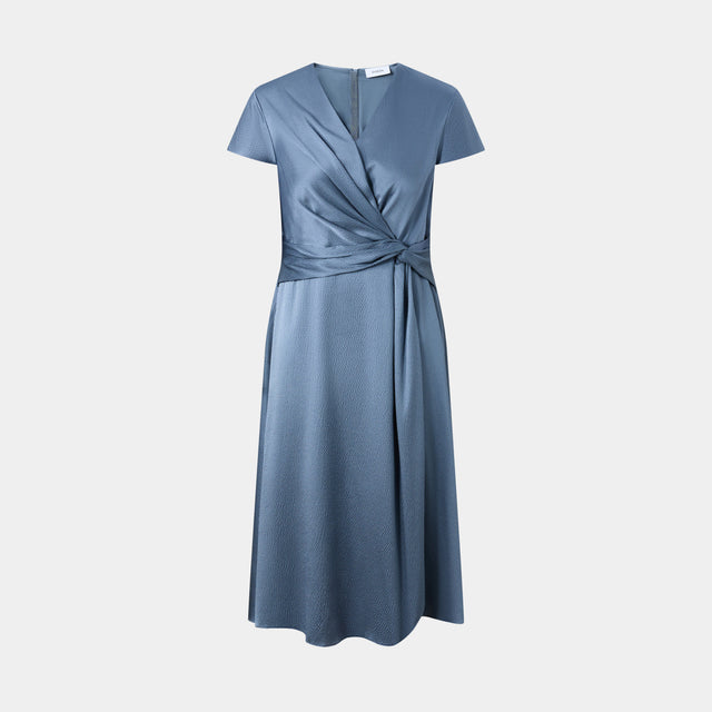ports 1961 SAPPHIRE SERENITY KNOTTED DRESS BLUE MIRAGE