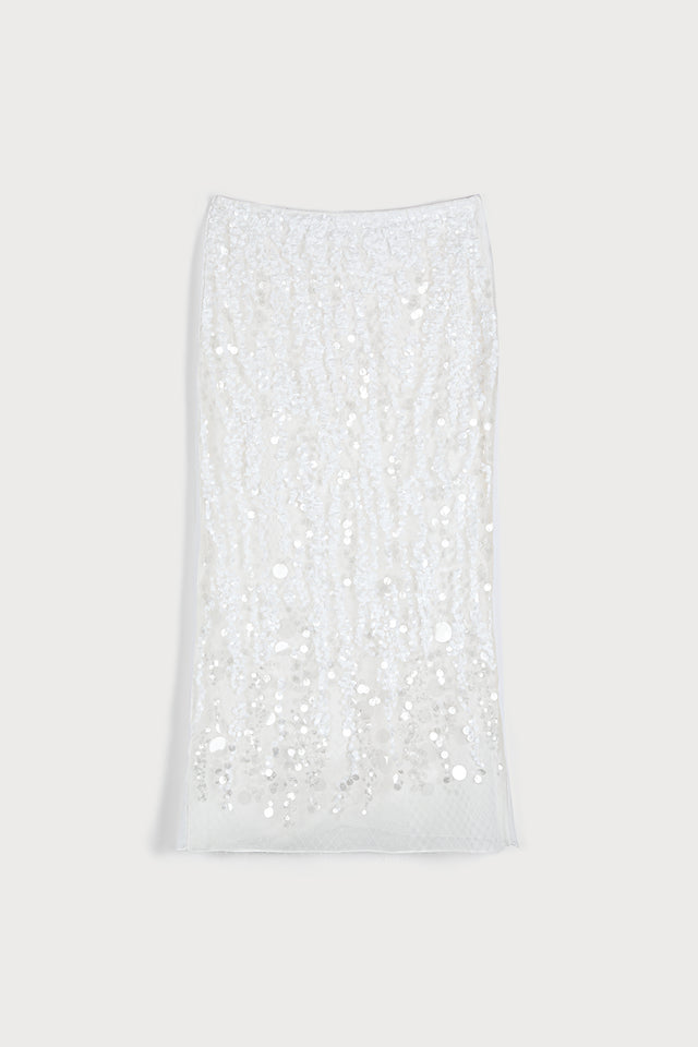 ports 1961 SHIMMERING WHITE DELIGHT SKIRT 110-OPTIC WHITE