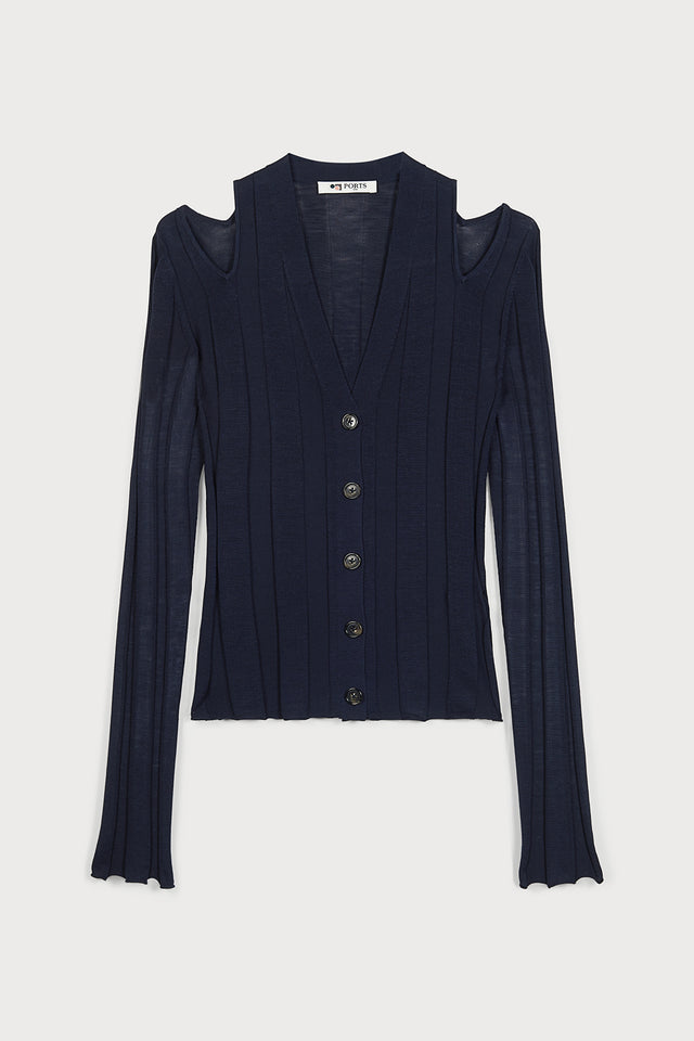 ports 1961 SHOWCASING ARTISTIC FLAIR DECONSTRUCTION KNITWEAR 899-NAVY