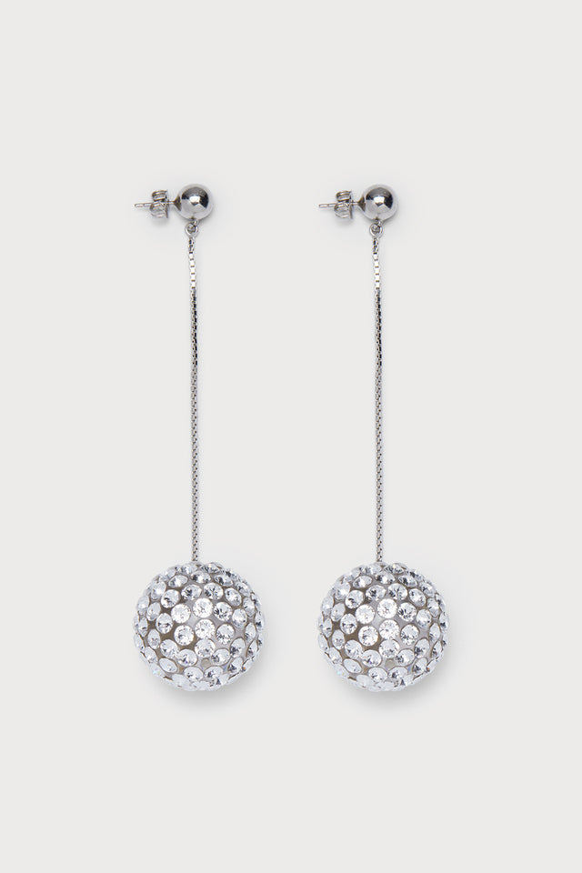 ports 1961 SILVER MAXI SPHERE PENDANT EARRINGS SILVER
