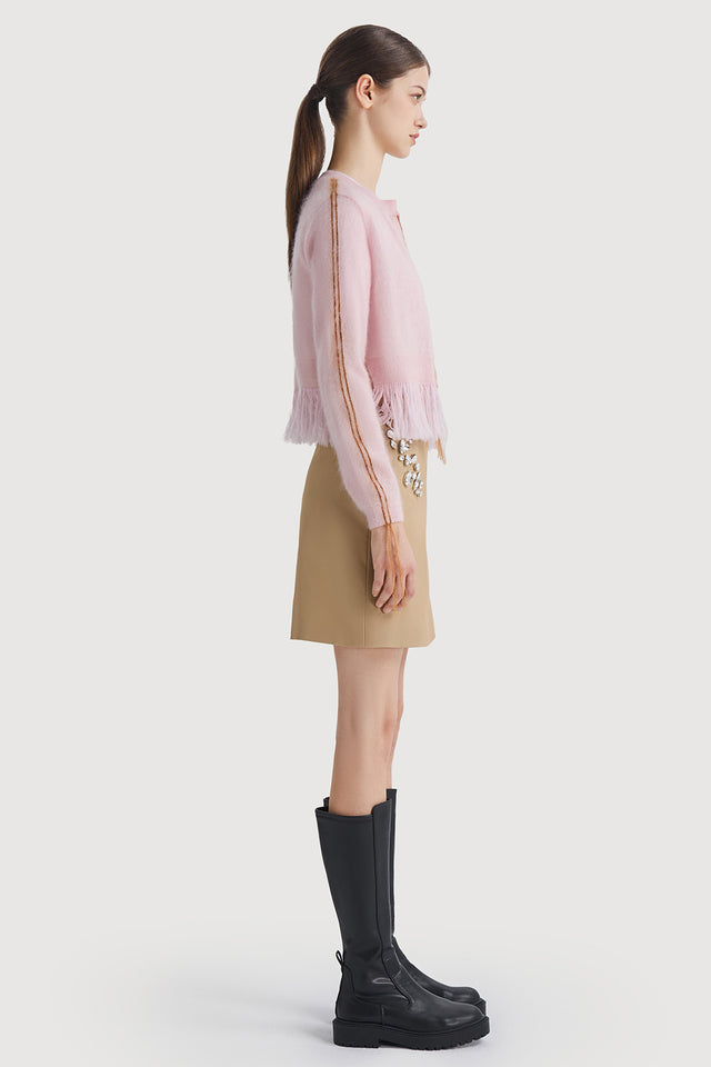 Ports 1961 Striking Contrast Knitwear Cardigan 747-QUARTZ