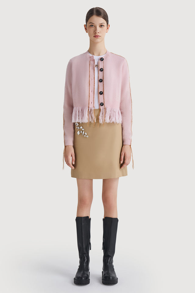 ports 1961 Striking Contrast Knitwear Cardigan 747-QUARTZ