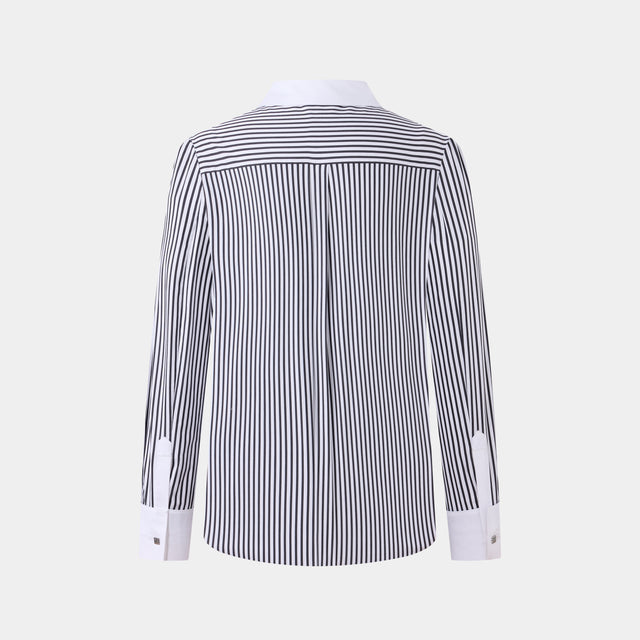 Ports 1961 STRIPED SOPHISTICATION SHIRT BLACK WHITE MIX