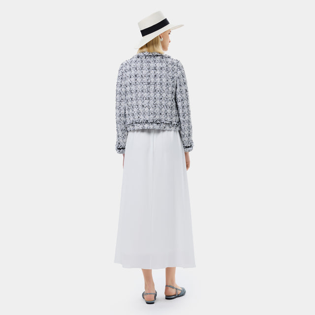 Ports 1961 STYLISH CREAM AND BLACK TWEED JACKET A LUXURIOUS WARDROBE ESSENTIAL CREAM BLK MIX