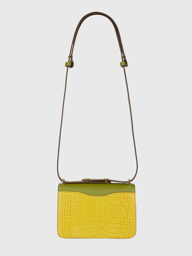 Ports 1961 THE ANIKA BAG IN GREEN AND YELLOW GREEN & YELLOW
