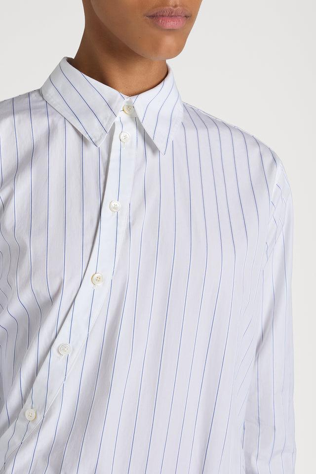 Ports 1961 THE CHEMISIER SHIRT DRESS 018-WHITE&BLUE