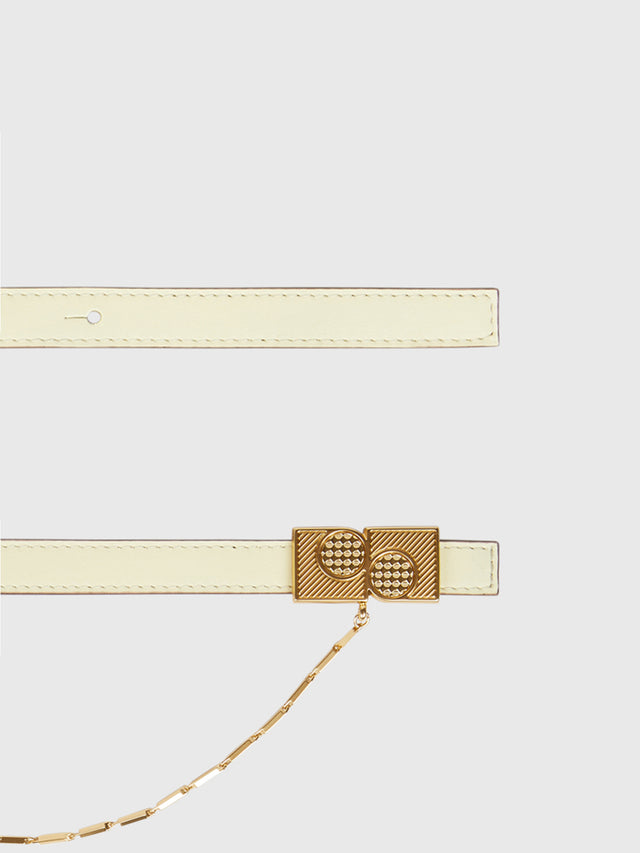 Ports 1961 THIN BELT WITH SAFETY CHAIN IN PALE YELLOW YELLOW
