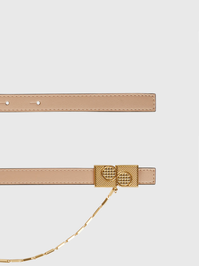 Ports 1961 THIN BELT WITH SAFETY CHAIN IN ROSE DUST ROSE DUST
