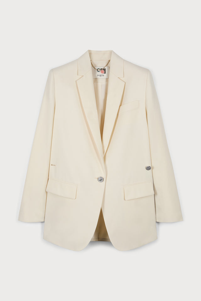 ports 1961 TIMELESS EVERYDAY SINGLE-BUTTON BLAZER IN IVORY 171-IVORY