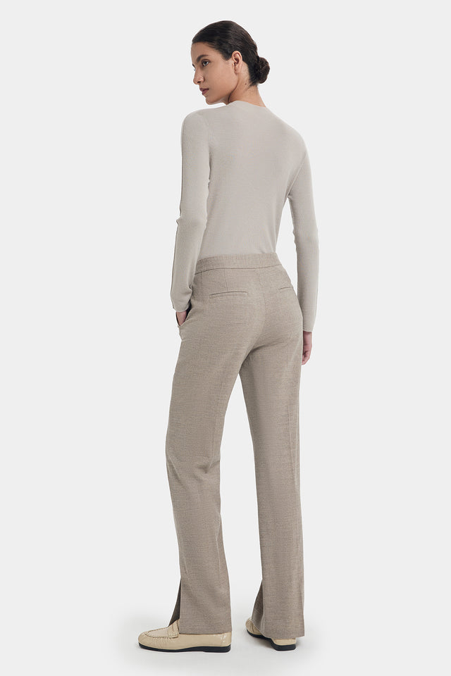 Ports 1961 WOOL CASHMERE CLASSIC TROUSERS WITH SLITS GRANITE MIX