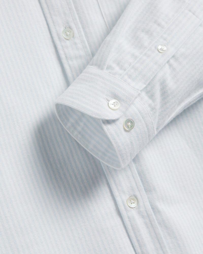 Portuguese Flannel Brushed Oxford Stripe - Light Blue