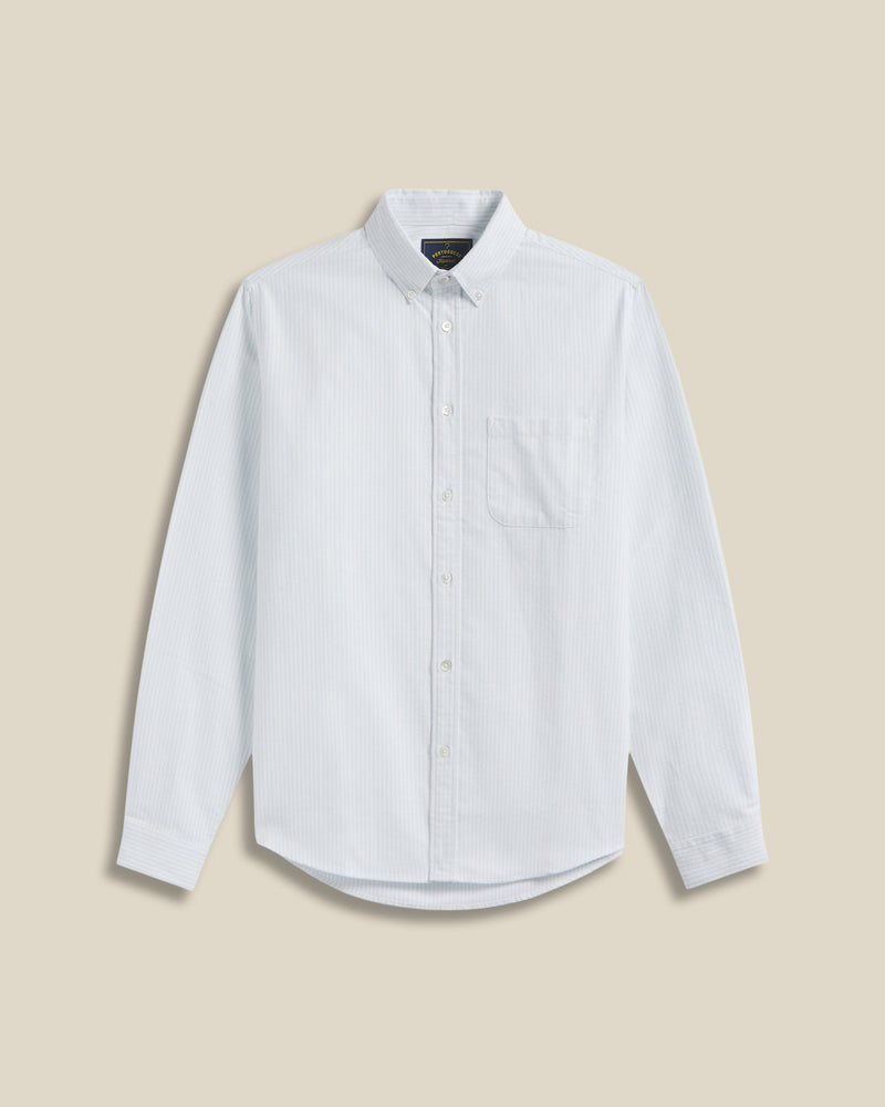 portuguese flannel Brushed Oxford Stripe - Light Blue