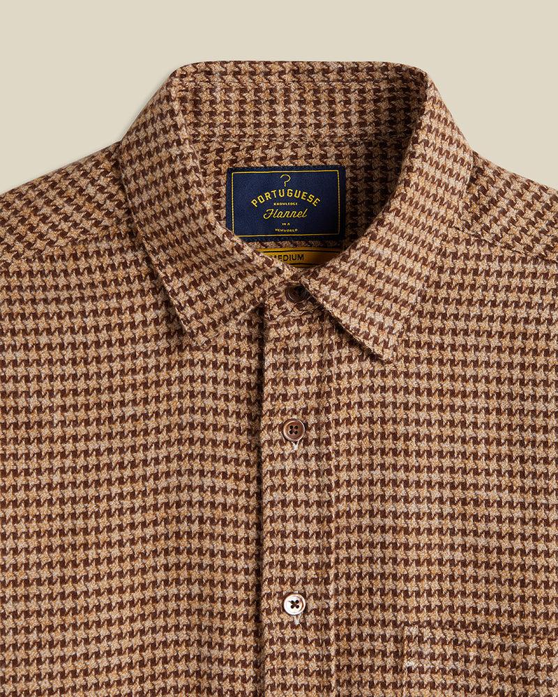 Portuguese Flannel Abstract Pied Poule - Brown