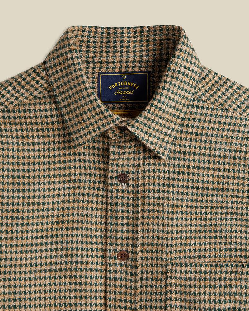 Portuguese Flannel Abstract Pied Poule - Green