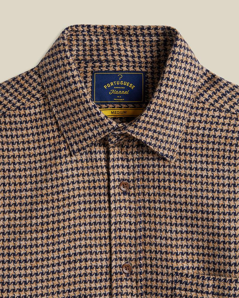 Portuguese Flannel Abstract Pied Poule - Navy