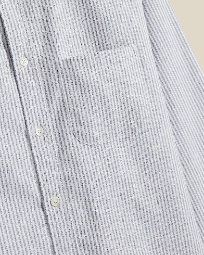 Portuguese Flannel Brushed Oxford Stripe - Blue