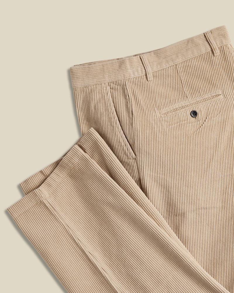 Portuguese Flannel Corduroy Trousers - Beige
