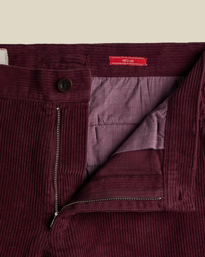 Portuguese Flannel Corduroy Trousers - Bordeaux