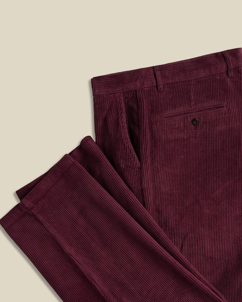 Portuguese Flannel Corduroy Trousers - Bordeaux