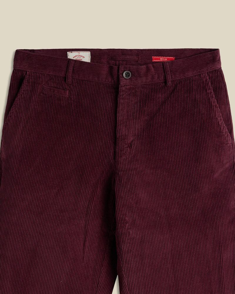 Portuguese Flannel Corduroy Trousers - Bordeaux