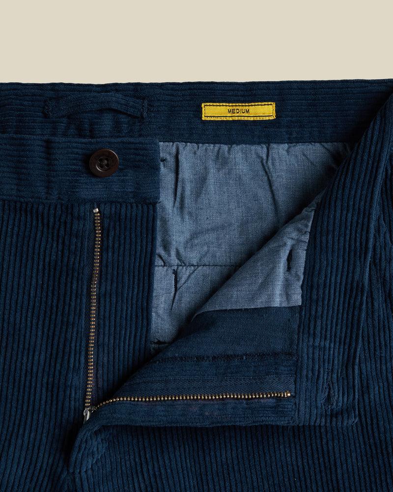 Portuguese Flannel Corduroy Trousers - Navy