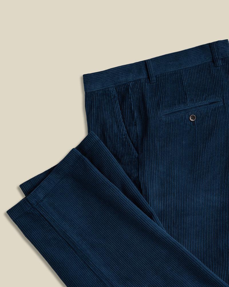 Portuguese Flannel Corduroy Trousers - Navy