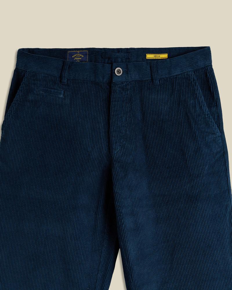 Portuguese Flannel Corduroy Trousers - Navy