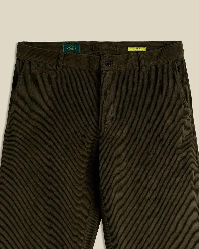 Portuguese Flannel Corduroy Trousers - Olive