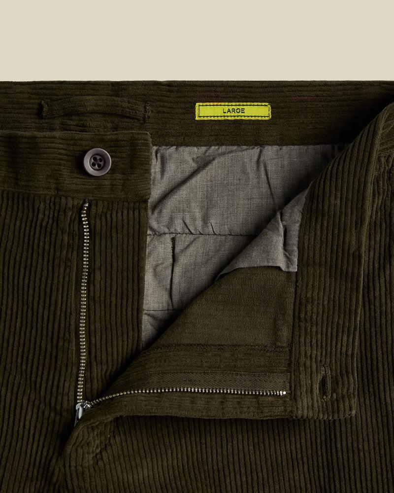 Portuguese Flannel Corduroy Trousers - Olive
