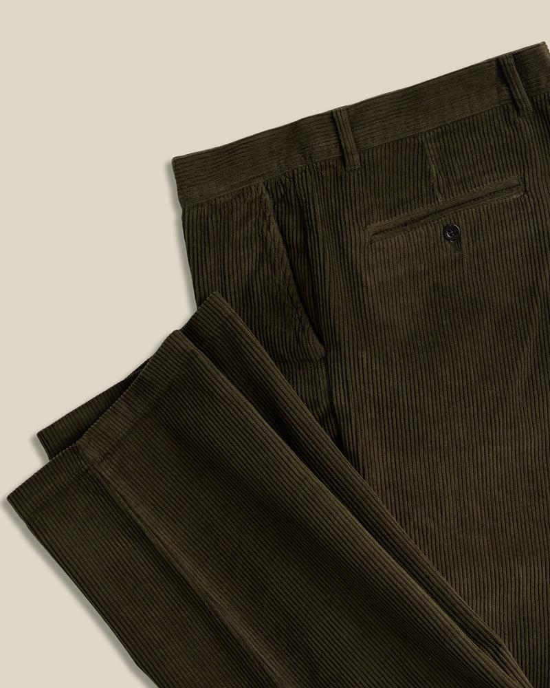 Portuguese Flannel Corduroy Trousers - Olive