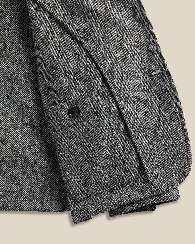 Portuguese Flannel Labura Herringbone Wool - Grey
