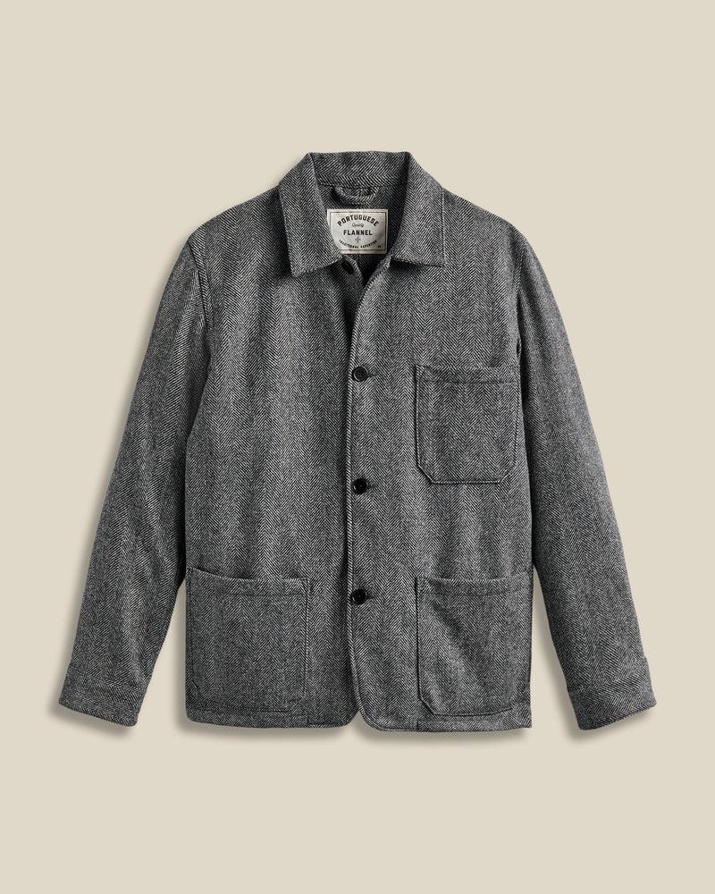 portuguese flannel Labura Herringbone Wool - Grey