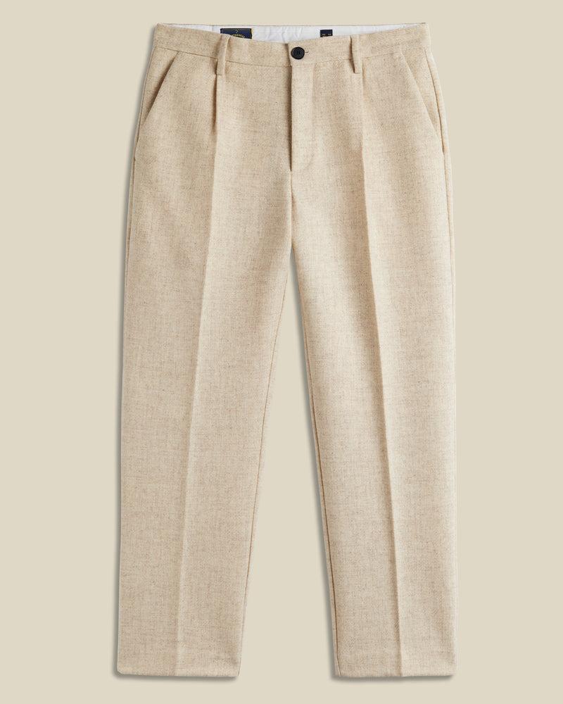 portuguese flannel Single Pleat Trousers - Ecru