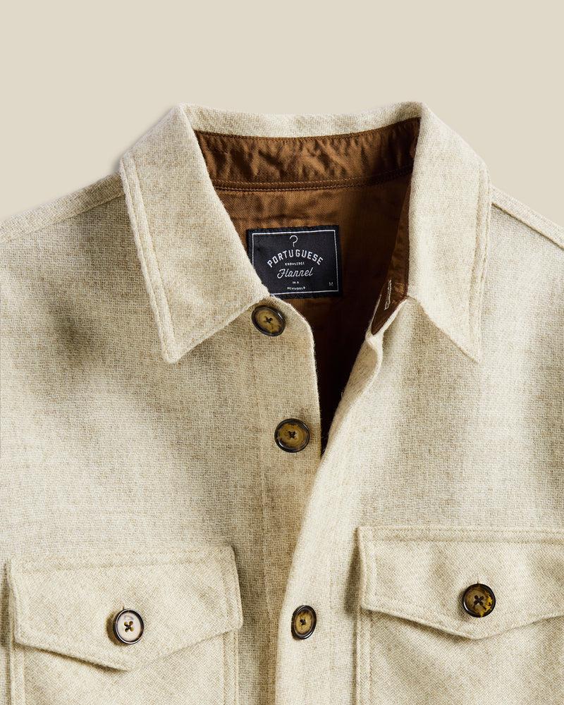 Portuguese Flannel Wool Field Overshirt - Ecru