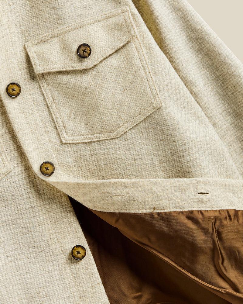 Portuguese Flannel Wool Field Overshirt - Ecru