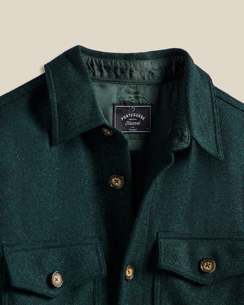 Portuguese Flannel Wool Field Overshirt - Green