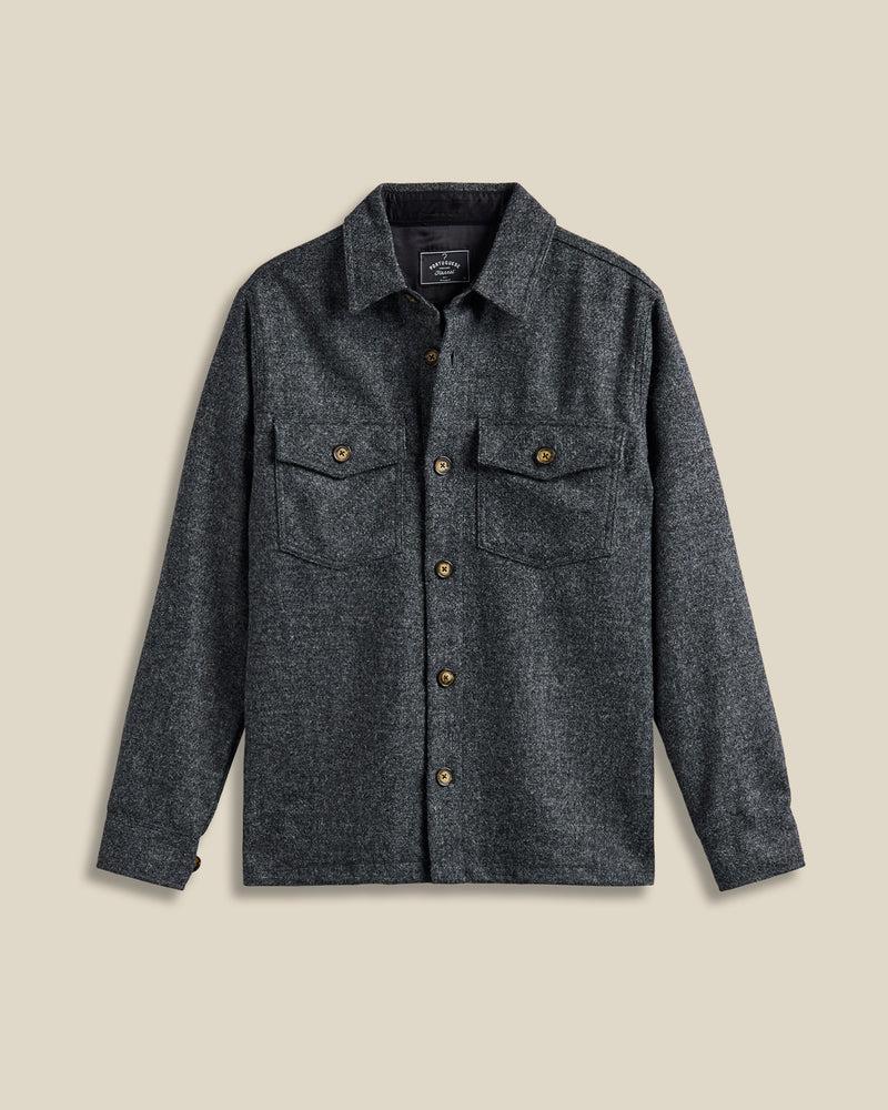 portuguese flannel Wool Field Overshirt - Grey
